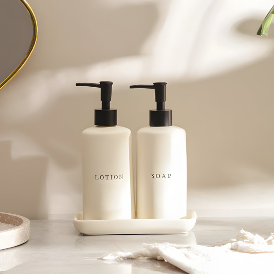 Ceramic Soap Dispenser Set - 3 Pcs